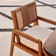 Teak & Rattan Dining Armchair