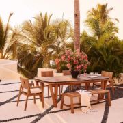 Teak & Rattan Dining Armchair