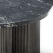 Oval Black Marble & Aluminum Dining Table