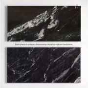 Oval Black Marble & Aluminum Dining Table