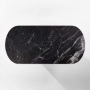 Oval Black Marble & Aluminum Dining Table
