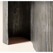 Oval Black Marble & Aluminum Dining Table