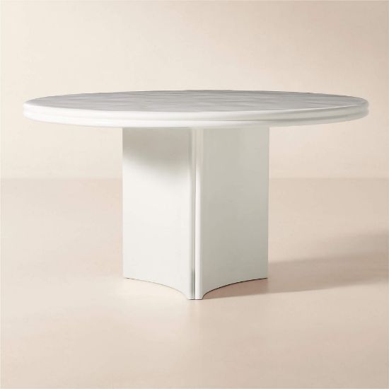Round White Resin Dining Table