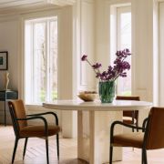 Round White Resin Dining Table