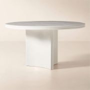 Round White Resin Dining Table