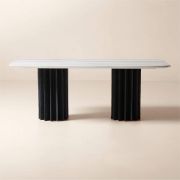 White Marble & Charcoal Concrete Dining Table