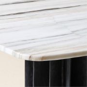 White Marble & Charcoal Concrete Dining Table
