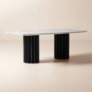 White Marble & Charcoal Concrete Dining Table