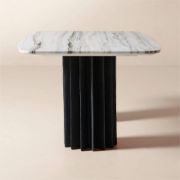 White Marble & Charcoal Concrete Dining Table