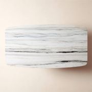 White Marble & Charcoal Concrete Dining Table