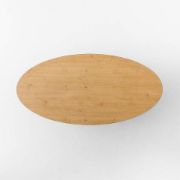 Oval Oak Dining Table with Unlacquered Brass