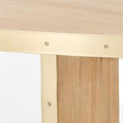 Oval Oak Dining Table with Unlacquered Brass