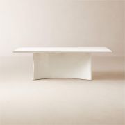 Rectangular White Concrete Dining Table