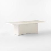 Rectangular White Concrete Dining Table