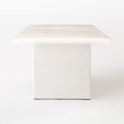 Rectangular White Concrete Dining Table
