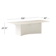 Rectangular White Concrete Dining Table