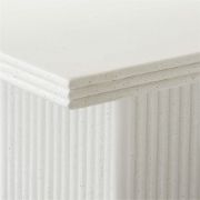 White Rectangular Dining Table with Sculpted Base