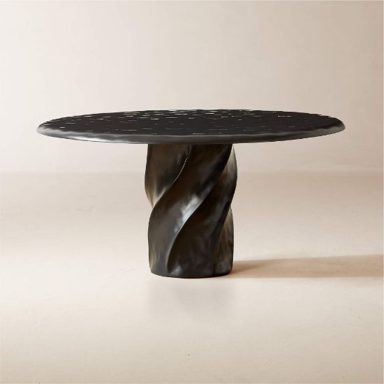 Black Round Resin Dining Table