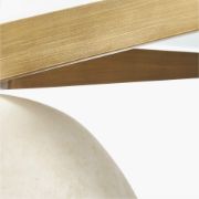 Round White Stone Dining Table with Glass Top