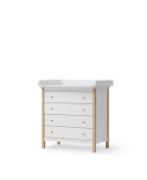 4‑Drawer White & Oak Dresser