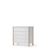 4‑Drawer White & Oak Dresser