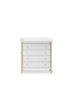 4‑Drawer White & Oak Dresser