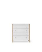 4‑Drawer White & Oak Dresser